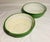 Modern Vintage Enamelware Bowls Set of Two Nesting Bowls Green Exterior With Off White Interior For Sale - Image 3 of 12