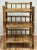 Vintage three tier scorched chunky bamboo bookshelf etagere. Uniquely patterned with burn marks. We've never seen another...