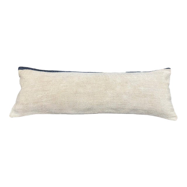 Turkish Hemp Pillow Cushion Natural Beige Black Cushion Cover 14x40 For Sale