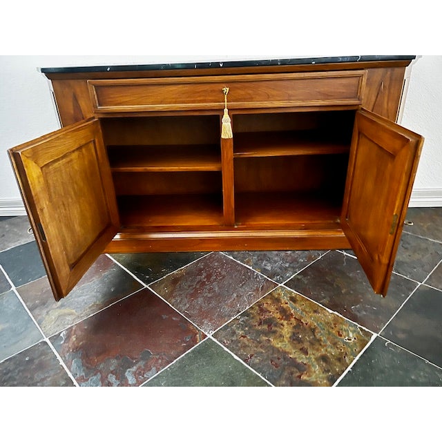 We have had it in our dining rooms in two homes. We are downsizing and therefore need to sell. The credenza is a classical...