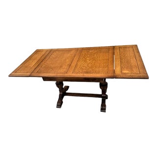 Early 20th Century Antique English Library Table or Breakfast Table in Quarter Sawn Oak For Sale