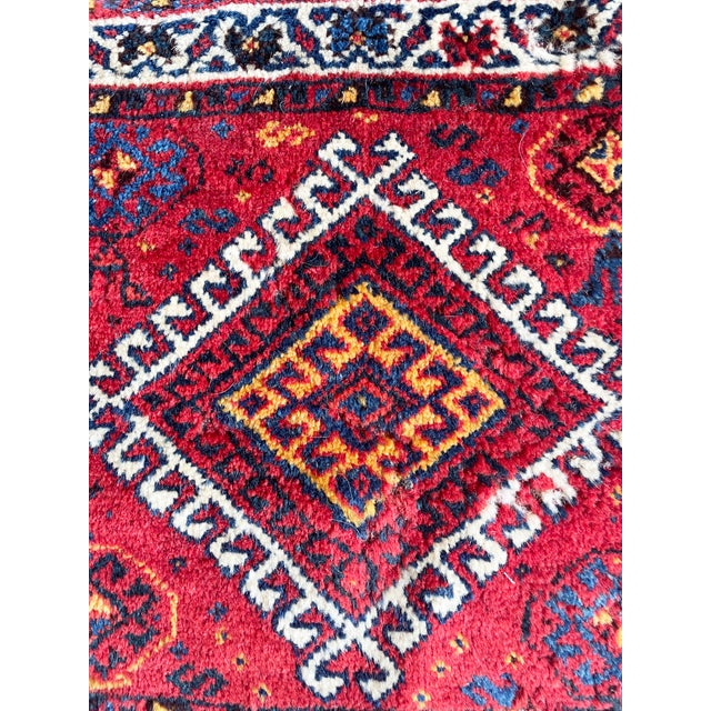 Red Antique Qashqai Bag Rug, 23" X 25" For Sale - Image 8 of 9