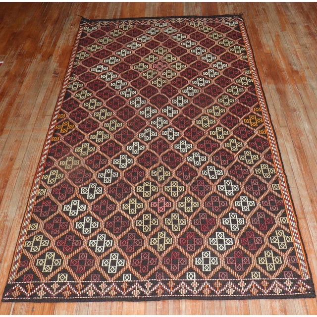 Asian Antique Mid 20th Century Jijim Turkish Kilim - 5'4" x 10'2" For Sale - Image 3 of 5