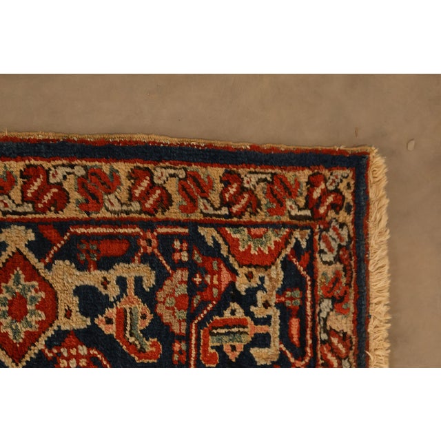 Antique Hand Knotted Persian Heriz Room Size Rug 12' X 15' For Sale - Image 4 of 14