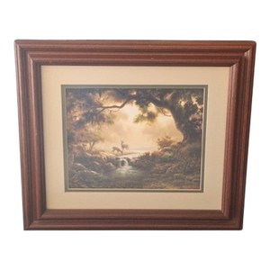 Late 20th Century Dalhart Windberg Signed Woodland Reflections Framed Print 1971