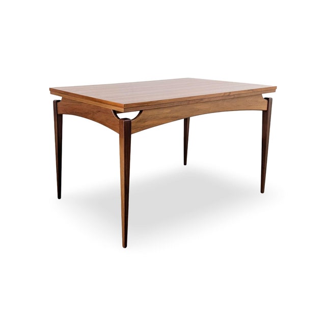 Mid-Century Modern Vintage Extendable Dining Table in Walnut, 1960s For Sale - Image 3 of 10