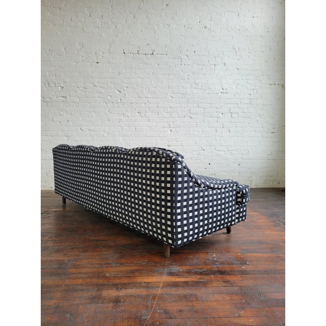 Black Mid Century Scalloped Back Sofa, 1960s For Sale - Image 8 of 15