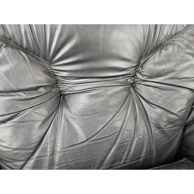Animal Skin Vintage Club Chairs in Black Leather, 1970, Set of 2 For Sale - Image 7 of 18