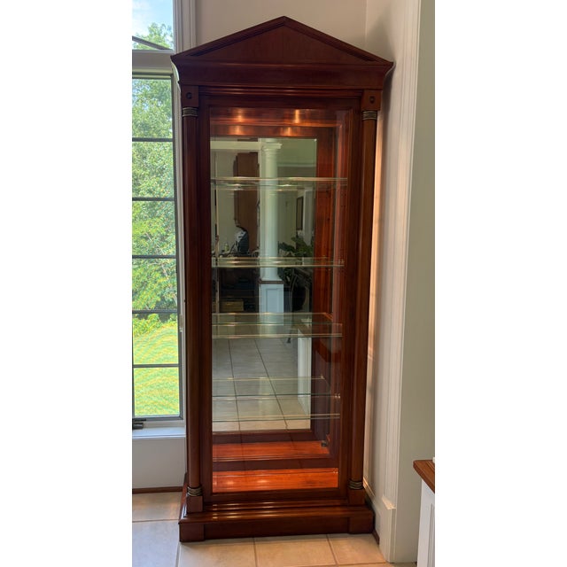 Modern 1990s Ethan Allen Medallion Curio Cabinet 1 For Sale - Image 3 of 10