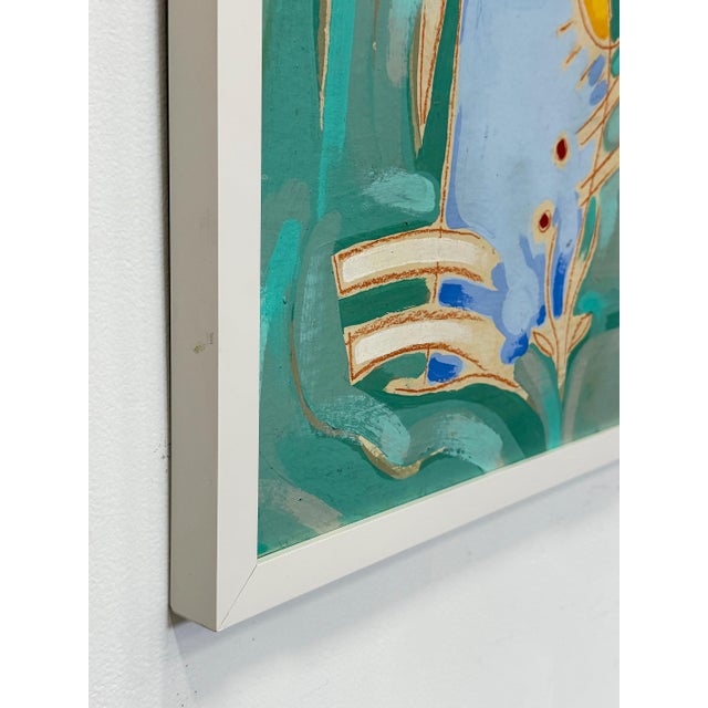 Vintage 1980s Subtle Patterned Abstract Painting, Framed Offered for sale is a vintage 1980s abstract acrylic painting on...