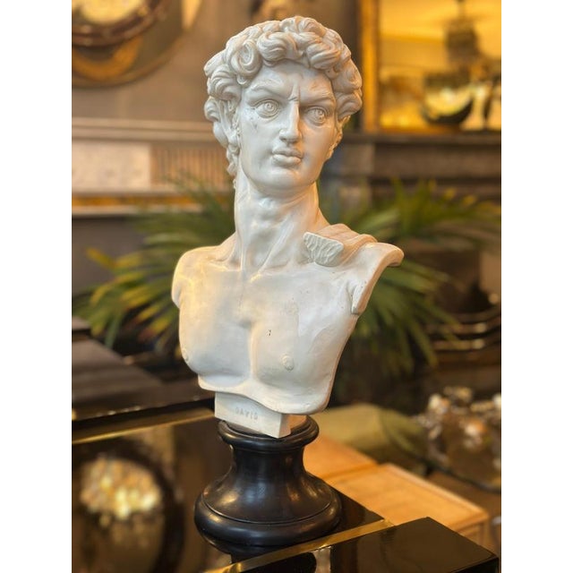 Composite Marble Bust of David For Sale - Image 10 of 11