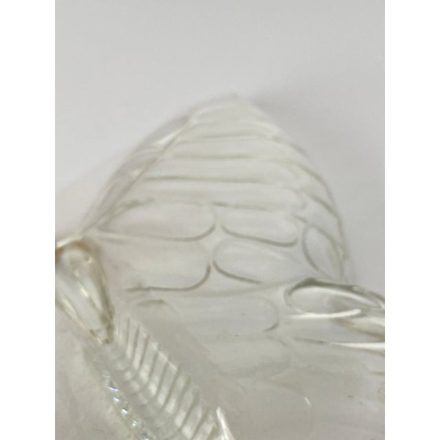 Glass Butterfly Ashtray or Vide Poche with Gilt Decor Pattern, 1980s For Sale - Image 4 of 9