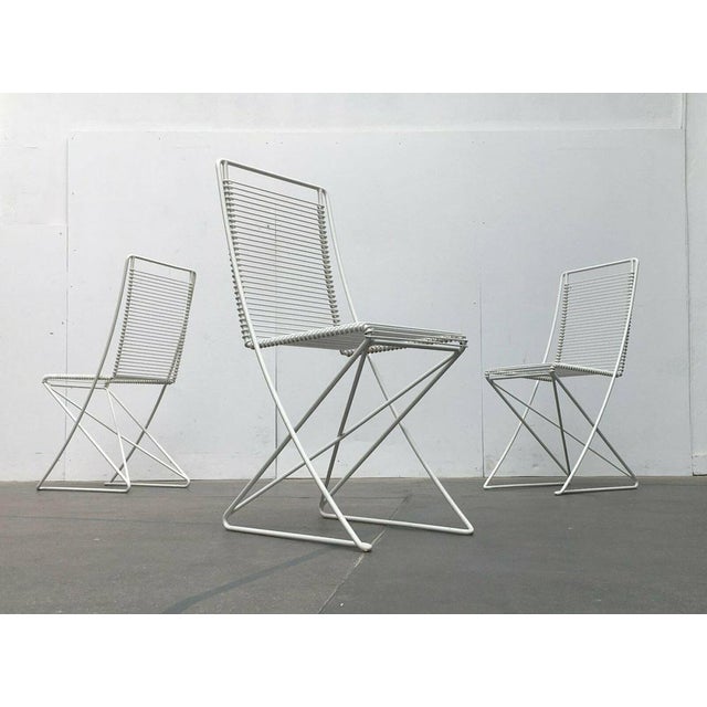 German Postmodern White Kreuzschwinger Chairs by Till Behrens for Schlubach, 1980s, Set of 3 For Sale - Image 15 of 18