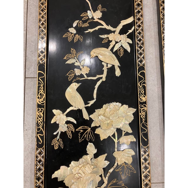 Pair of 1970s Chinese Mother of Pearl Inlay Panels For Sale - Image 4 of 8