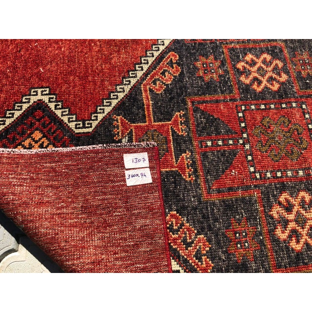 Red 1960s Oushak Runner - 3′1″ × 11′9″ For Sale - Image 8 of 9