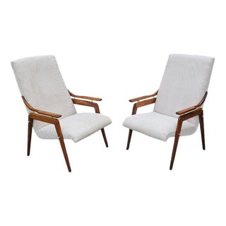 Wooden Armchairs, 1970s, Set of 2 For Sale