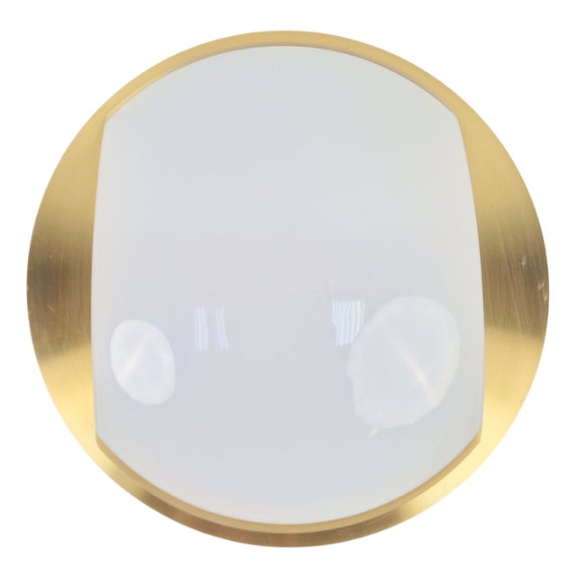 Vintage Brass and Glass Ceiling Lamp from Peill & Putzler, 1970s For Sale