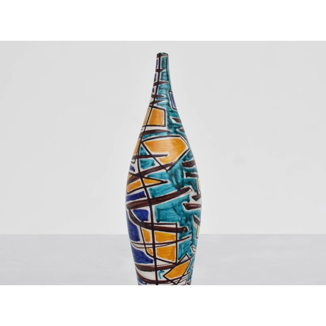 Mid-Century Modern Large Italian Ceramic Solifiore Vase, 1950s For Sale - Image 3 of 7