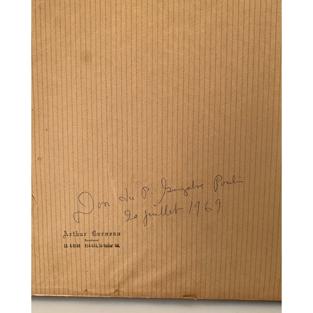 1960s Fernand Auger Watercolor of Farmer + Horse in a Storm For Sale - Image 10 of 10