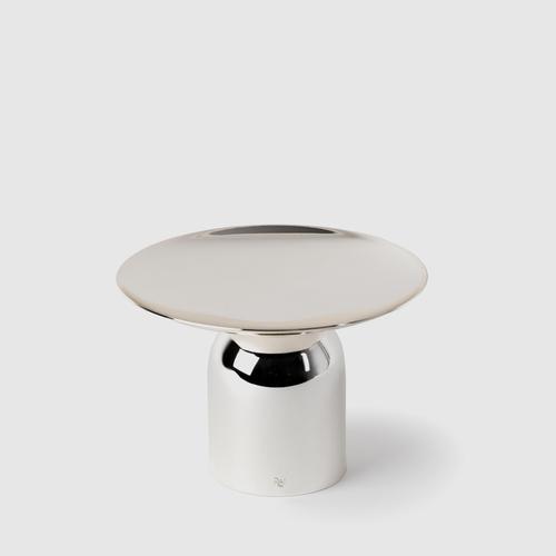 Kubbe Platter, Varnished Silver-Nickel Plated Silverware by AVLU Dimensions: D 16 x H 10.5 cm Materials: Platter,...