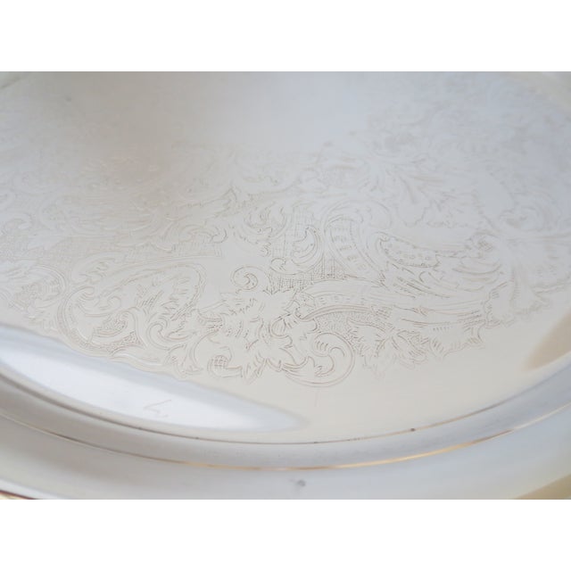 Silverplate Platter 12.5" Diameter The silverplate platter has lovely etching in the center and makes a beautiful...