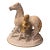 Antique Victorian Yellow Ware Sand Majolica Figural Horse & Boy Smoking Stand For Sale