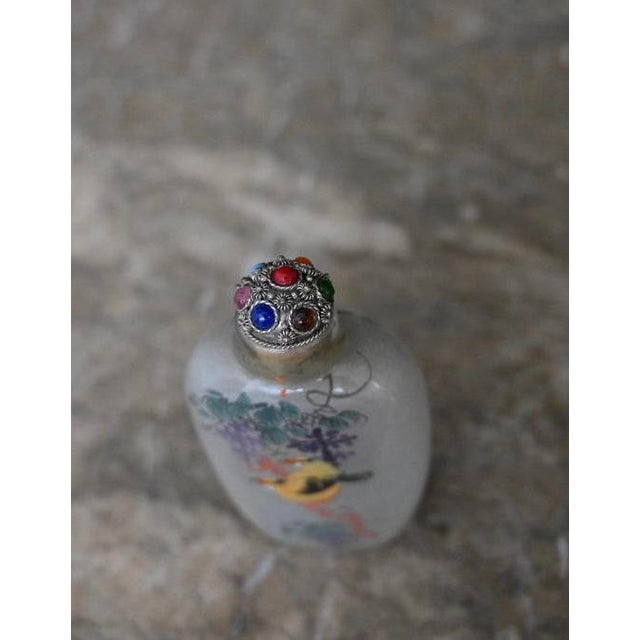 Mid 20th Century Mid 20th Century Chinese Inside-Painted Flower Snuff Bottle For Sale - Image 5 of 6