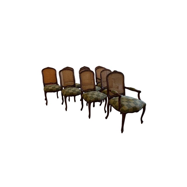 French Vintage Louis XV Style Cane Back Dining Chairs - Set of 10 For Sale - Image 3 of 17