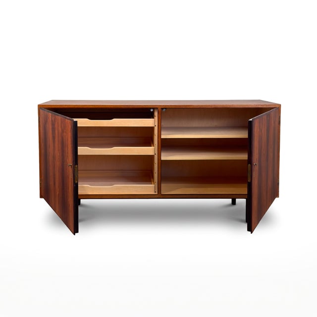 Vintage cabinet with stunning rosewood graining and swing doors that open to reveal an imacculate birch interior with...