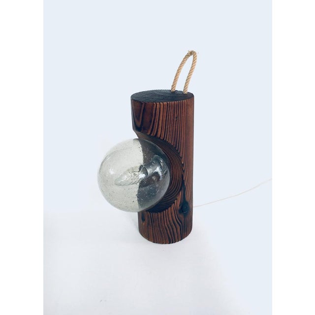 Brutalist Wooden Table or Wall Lamp attributed to Temde Leuchten, Switzerland, 1960s For Sale - Image 9 of 18