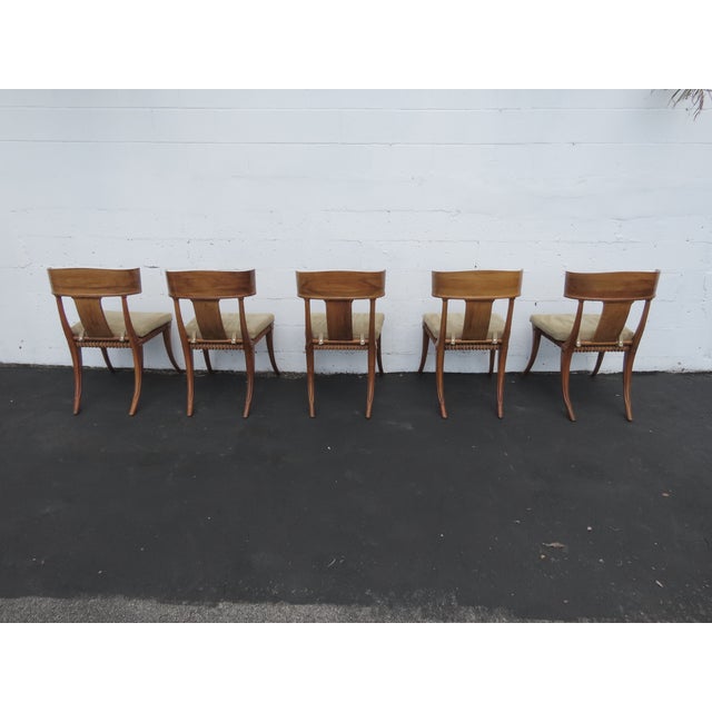 Kreiss Klismos Mid Century Modern Dining Chairs Solid Wood Set of Five 6439a For Sale - Image 13 of 18