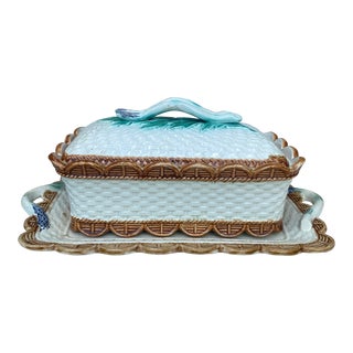 19th Century French Majolica Asparagus Tureen For Sale