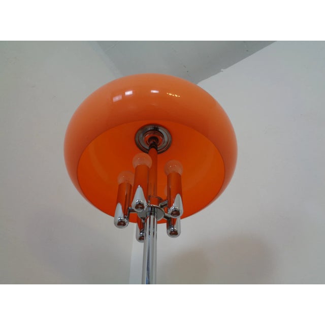 Italian Orange Plastic & Chrome Table Lamp, 1960s For Sale - Image 9 of 18