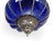 Indian Vintage Blue Glass Pumpkin Pendant Light For Sale - Image 3 of 7