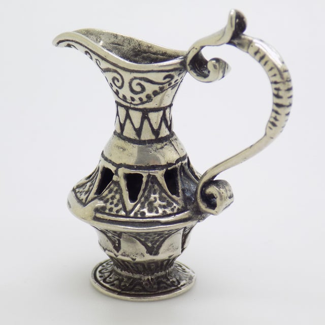 Vintage Italian Handmade Genuine Silver Elixir Bottle Caraf Figurine Miniature Sculpture, Made in Tuscany (Arezzo) For Sale - Image 4 of 12