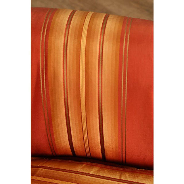 Custom Quality Pair Of Mahogany Fanback Wing Chairs For Sale - Image 16 of 18