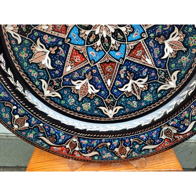 Metal Modern Hand Carved Copper Tray For Sale - Image 7 of 10