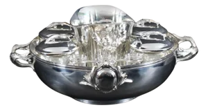 Vintage Silver Plated Caviar and Champagne Cooler, 1980s, Set of 9