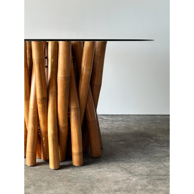 Bundled Bamboo Glass-Top Dining Table, Attributed to Budji Layug, 1970s For Sale - Image 16 of 17