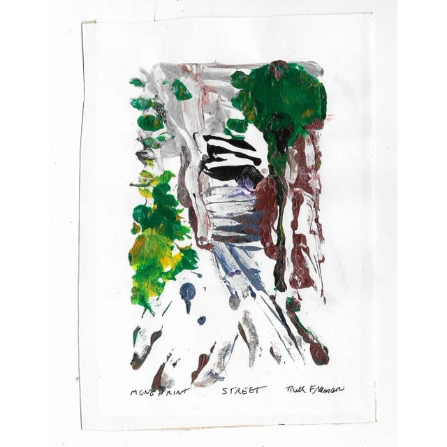Color monotype titled "Street" by Pittsburgh artist Ruth Freeman (1940-2023). Pencil signed and titled.