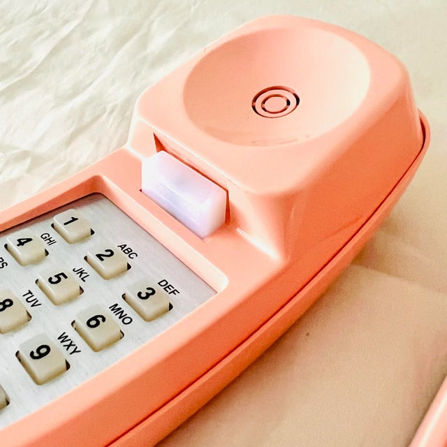 Vintage 1980s Touchtone Phone Telephone Desk or Mural Pink For Sale - Image 4 of 11