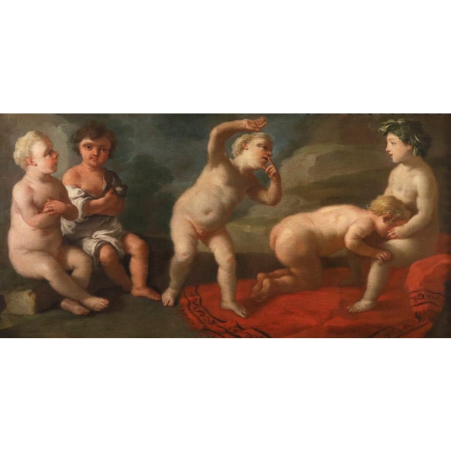 Francesco De Mura, Nude, The Slapping Game, 18th Century, Oil Painting on Canvas, Framed For Sale - Image 9 of 12