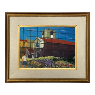 Modern Acrylic on Canvas Painting of an Indoor Garden For Sale