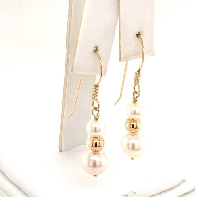 Akoya Pearl Earrings 14 Karat Gold Certified For Sale - Image 15 of 17