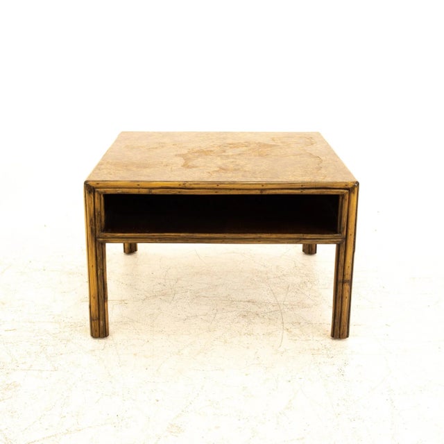 McGuire Mid Century Bamboo & Burled Laminate Side End Table Side table measures: 27 wide x 27 deep x 17.75 high When you...