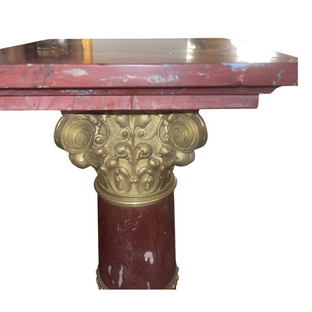 French 19th Century French Rouge Griotte Marble & Ormolu Pedestal Column For Sale - Image 3 of 8