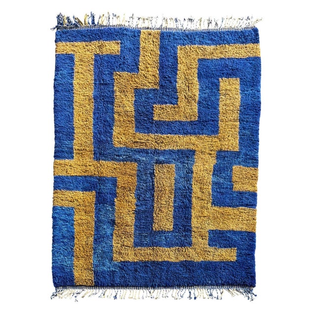 Moroccan Beni Ouarain Rug with Graphic Geometric Design, 1990 For Sale - Image 15 of 15