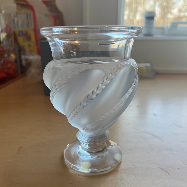 French Lalique Ermenonville Frosted Vase For Sale - Image 3 of 8
