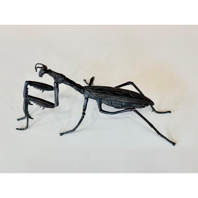 Large Japanese Articulate Bronze Praying Mantis Jizai Yasunosuke Ryubundo VI For Sale - Image 4 of 14