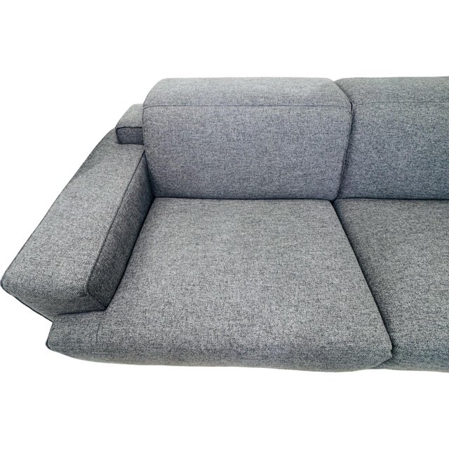 Textile Pristine Contemporary Grey Natuzzi Sofa For Sale - Image 7 of 12